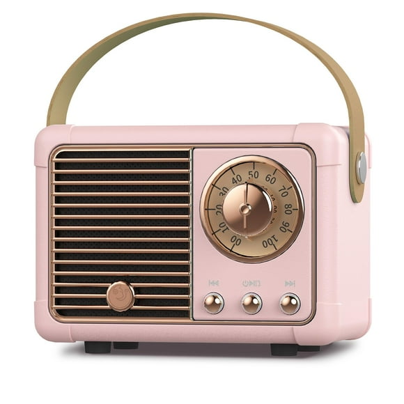 Altavoz Bluetooth PRUNUS J-999 estilo retro vintage rosa