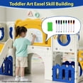 thumbnail image 6 of Pirecart 10-in-1 Kid Climber Slide,Toddler Slide Set with Basketball Hoop and Ball, Drawing Board, Non-Slip Steps, Indoor Outdoor Playground for Age 3+, Yellow Blue, 6 of 9
