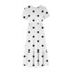 thumbnail image 3 of Puntoco Vestido De Mujer Con Cuello Redondo, Manga Corta, Bolsillos Dobles A Media Pantorrilla, Estampado De Lunares, Vestido De Manga Corta Con Cuello Redondo, Blanco Xxl, 3 of 4