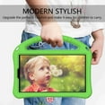 thumbnail image 7 of Cowithday Kids Case for Samsung Galaxy Tab A7 Lite 8.7 Inch 2021 Model (SM-T220/T225/T227) with Kickstand Handle Lightweight Soft EVA Foam Shockproof Cover Heavy Duty Rugged Protective Shell, Green, 7 of 7