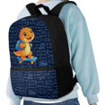 thumbnail image 4 of Uourmeti Dinosaur Pattern Backpack for Teenagers, 17 Inch Smooth Zipper Smooth Double Zipper School Backpack for Travel Hiking, 4 of 6
