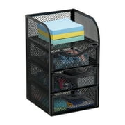 Mind Reader Desktop Accessory Storage, Paper Binder Clip Basket, Workspace, Office, Metal, Black