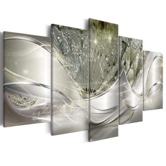 Ensemble de 5 Pcs d'Oeuvres Murales en Toile pour Déco Murale, Peinture Abstraite de Douceur Froide sur Toile, Images Murales, Peinture Contemporaine Encadrée Prête à Accrocher Décorations pour la Maison Chambre