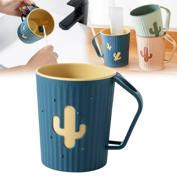 Kitchen Supplies New Arrivals! Cactus Double-Layer Thickened Mouthwash Cup Blue a 4.52*4.1In, Weight:70G, Kpamnxio Cup Discount