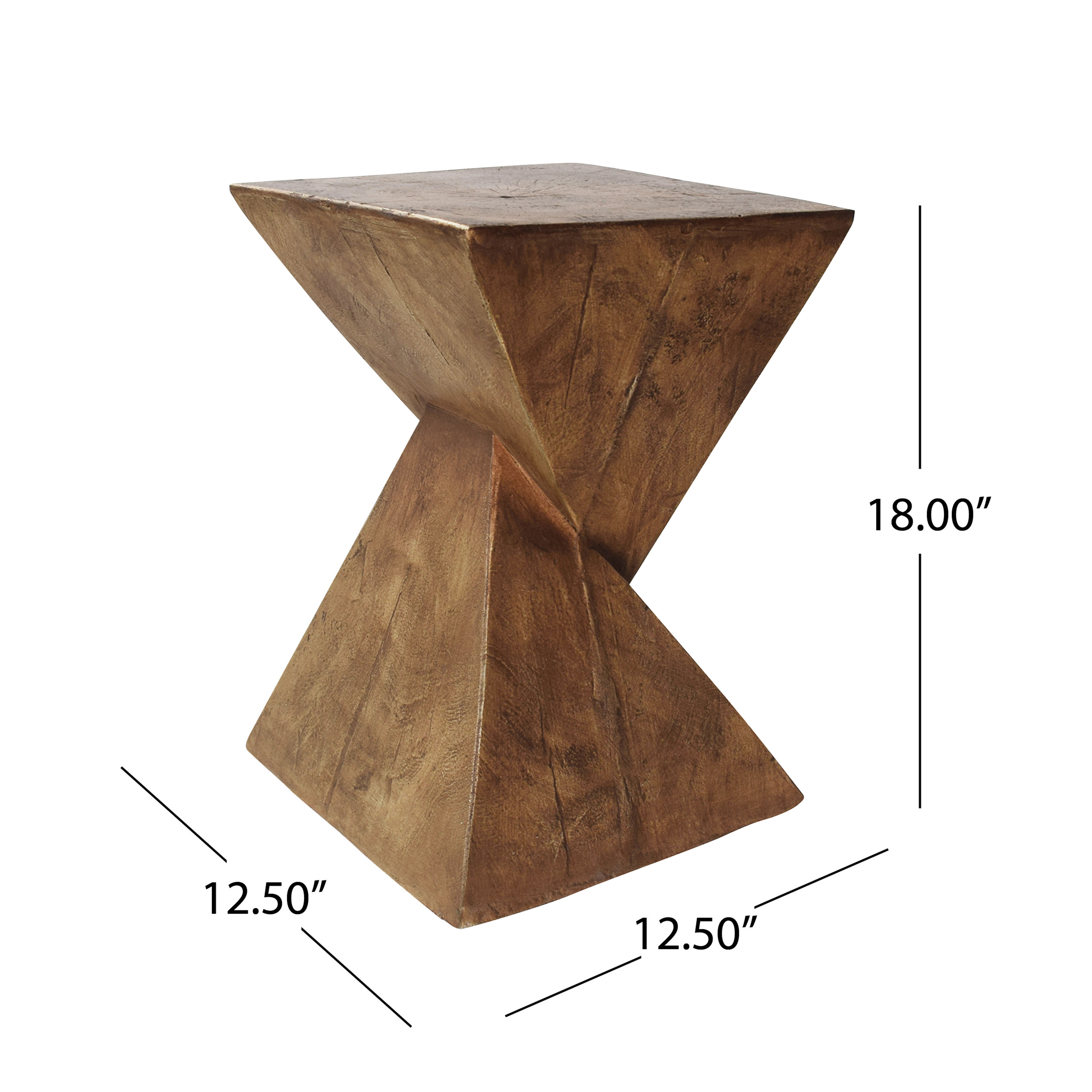 Katie Outdoor Lightweight Concrete Accent Table, Natural - image 3 of 6