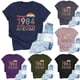 thumbnail image 5 of Liamobondopolis - Camiseta vintage de 1984 para mujer, regalo de 40 cumpleaños, con estampado de letras, estilo retro, para fiesta, informal, de manga corta, 5 of 5