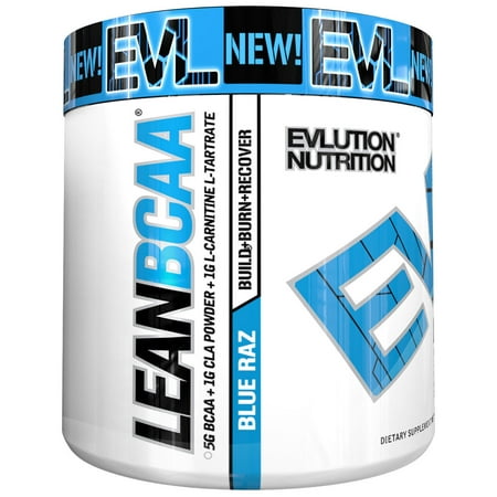 EVLution Nutrition  Stimulant Free Lean BCAA  Fat Burner  Endurance  Recovery  Build Muscle  Blue Raz  9 4 oz  267