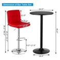 thumbnail image 4 of Drevy 3-Piece Bar Table Set, Round Cocktail Table and PU Leather Adjustable Swivel Chairs, Modern Counter Height Table Set with 2 Bar Stool for Kitchen, Office (Red), 4 of 9