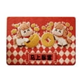 thumbnail image 1 of Yhmxh Alfombrillas de baño para baño Alfombra de baño Felpudo rojo de Año Nuevo para entrada, diseño de caballito, de tierra de diatomeas, antideslizante, absorbente de agua Decoración del baño, 1 of 5