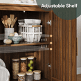 thumbnail image 5 of Algherohein Modern Sideboard Buffet with Slatted Barn Doors, Wood Accent Storage Consol, TV Stand, Coffee Bar for Dining Room, Walnut 2 Doors, 5 of 6