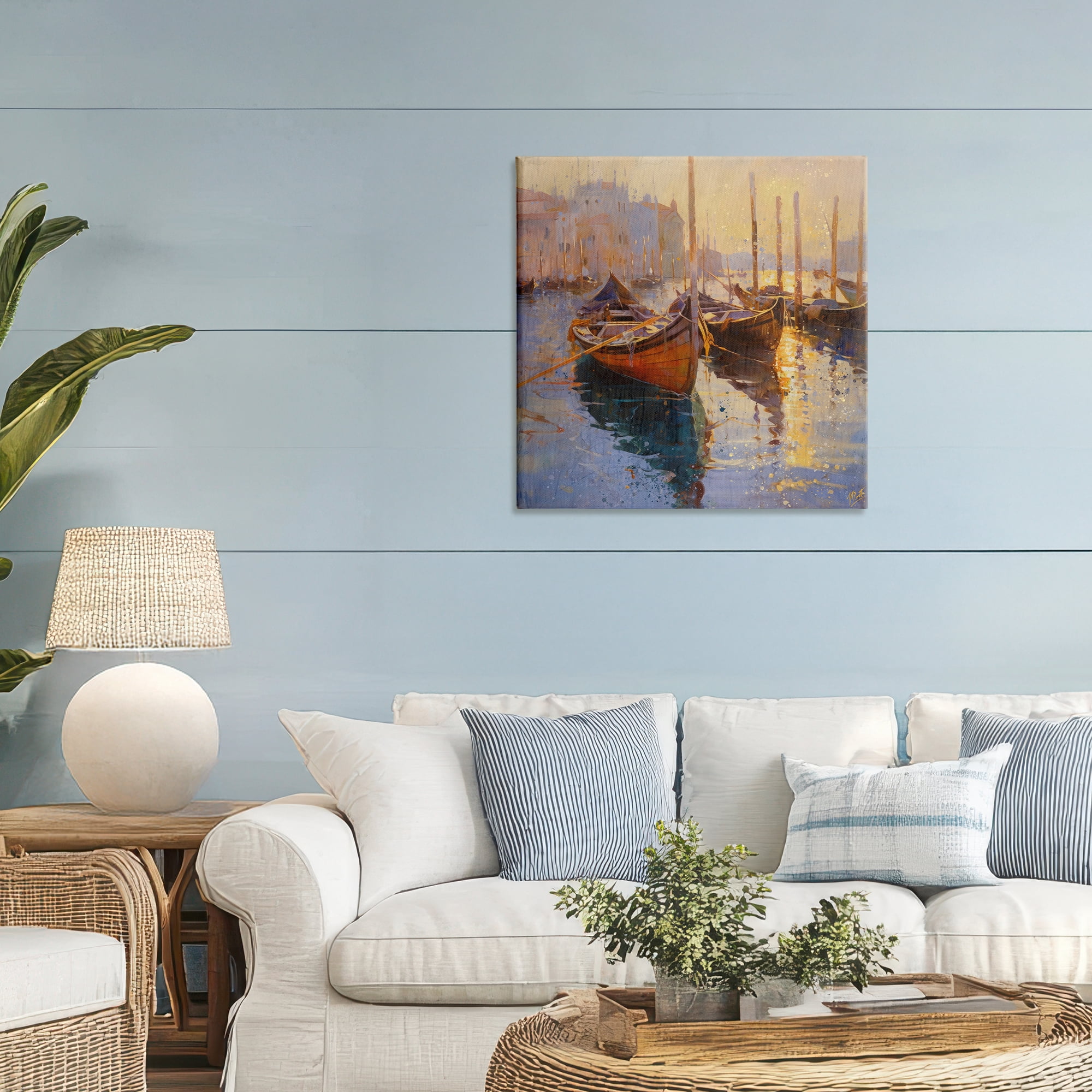 Stupell Industries Speckled Venice Boats Canvas Wall Art, design by Marta Wiley