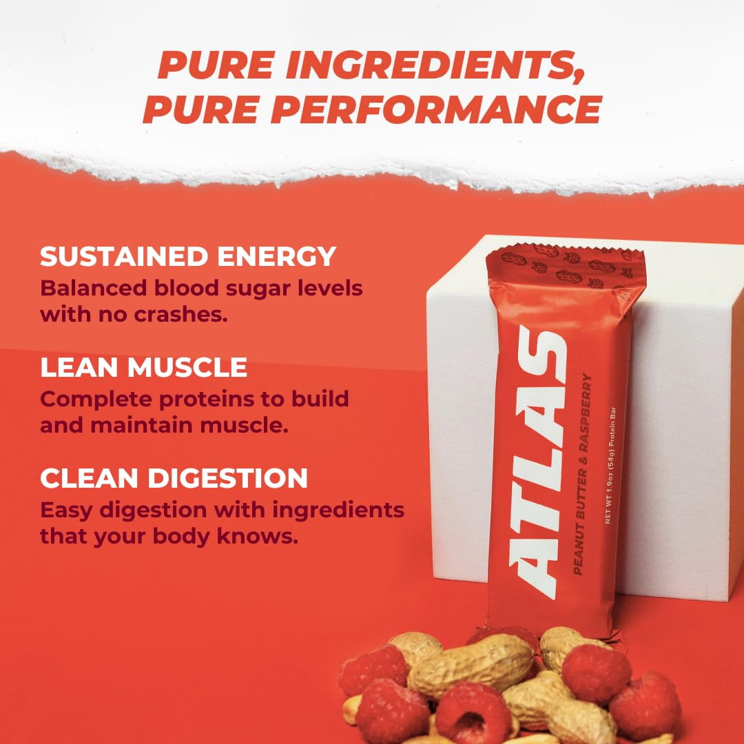 Atlas Protein Bar, Ultimate Whey Variety Pack, 20g Protein, 1g Sugar, 0g Seed Oil, 12-Pack