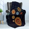 thumbnail image 4 of Galaxy Mandala Soft Flannel Fleece Throw Blanket, Abstract Scheme of the Solar System with Ornamental Motifs on the Planets, Cozy Plush for Indoor and Outdoor Use, 50" x 60", Multicolor, by Ambesonne, 4 of 5