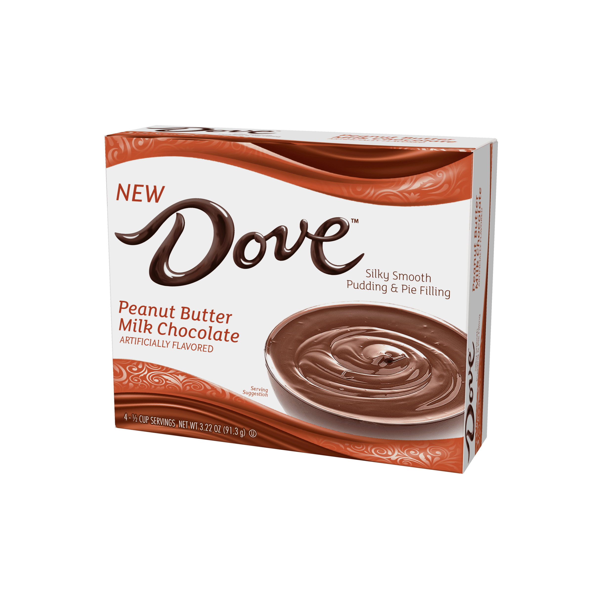 Dove Peanut Butter Milk Chocolate Pudding 4 Servings, Pack 12