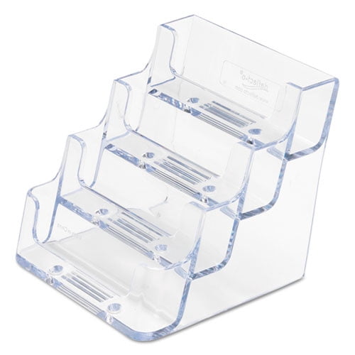 4-Pocket Business Card Holder, Holds 200 Cards, 3.94 X 3.5 X 3.75, Plastic, Clear | Bundle of 2 Each