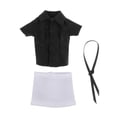 thumbnail image 2 of Ropa para figuras femeninas en miniatura, falda corta, camisa con , ropa para figuras de acción, para de muñecas femeninas de 6 pulgadas, 1/12 Camisa negra, 2 of 8