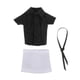 thumbnail image 2 of Ropa para figuras femeninas en miniatura, falda corta, camisa con , ropa para figuras de acción, para de muñecas femeninas de 6 pulgadas, 1/12 Camisa negra, 2 of 8