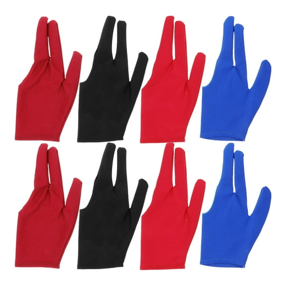LEORX 8Pcs Three Finger Pool Gloves Billiard Glove Elastane 19.50X10.00X0.10CM