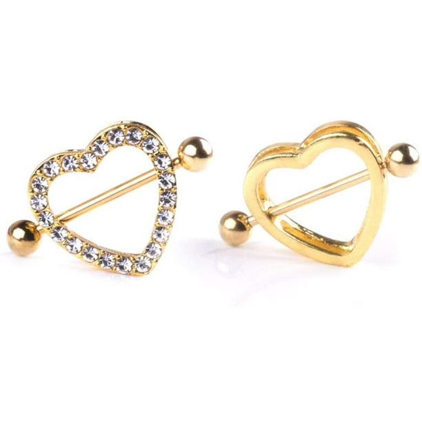 1pc Nipple Piercing Double Layer Sexy Women Breast Lady Heart