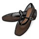 thumbnail image 4 of Zapatos planos Rihero, zapatillas de ballet de malla negra para mujer, talla 8, 4 of 6