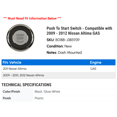 thumbnail image 2 of Push To Start Switch - Compatible with 2009 - 2012 Nissan Altima GAS 2010 2011, 2 of 2