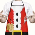 thumbnail image 2 of Red Christmas Santa Costume Pattern Apron-Garden Aprons for Women with Pockets-Cotton Linen Waterproof Kitchen Cooking Gardening Aprons Adjustable for Kitchen,Cooking,BBQ and Salon 33"x27", 2 of 7