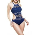 thumbnail image 5 of Wxolcjlv Women's One-Piece Swimsuit High Waisted Knitted Hollow Backless Camisole Bikini Style Swim Suits, 5 of 6