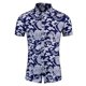thumbnail image 1 of Camisas Deportivas Hombre Novedad de verano, camisa de manga corta con estampado ajustado para hombre, camisa informal de poliéster a la moda de talla grande para playa (Blue, XXL), 1 of 2
