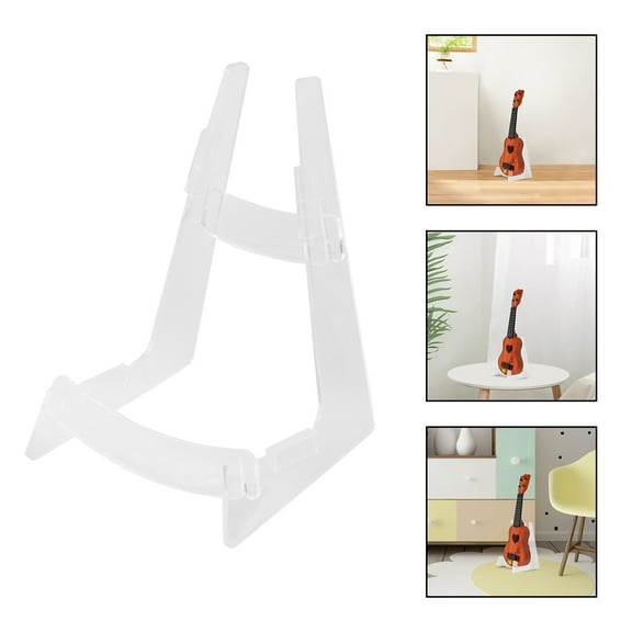 Clear Acrylic Guitar Floor Stand Holder for Acoustic, Electric, Bass, Ukulele, Banjo and Various Guitars Display