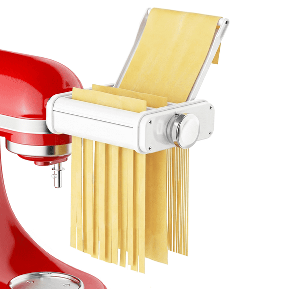TOCOKEID 3 in 1 Pasta Maker Attachment for KitchenAid, 8-Thickness Settings with Anti-Jam Guide Plate