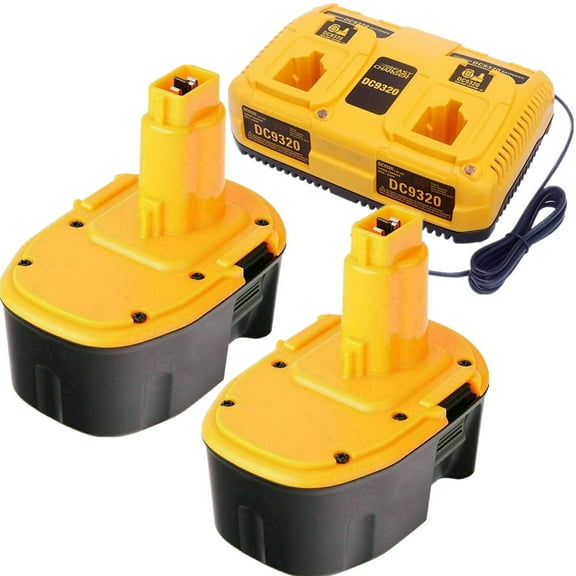 2Pack 4.5Ah Replacement for Dewalt 18V XRP Battery and Charger DC9320 for Dewalt 18 Volt Batteries DC9096 DC9099 DC9098 DW9096 DW9099 DW9098   2-Port 18V Battery Charger