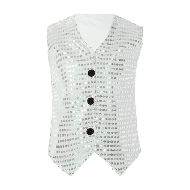 MIASHUI Hauts Garçons Filles Tout-Petits Décontracté Paillettes Fête Carnaval Robe Gilet Haut pour Enfants