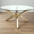 thumbnail image 2 of Heavenly Collection Glass Dining Table with Gold Stainless Base, 2 of 3