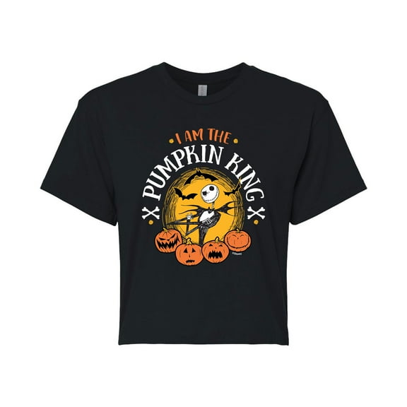 The Nightmare Before Christmas - I'am The Pumpkin King - Juniors Cropped Cotton Blend T-Shirt