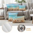 thumbnail image 6 of Outdoor Pillow Covers Pack of 2, Summer Beach Ocean Starfish Conch Waterproof Throw Pillowcase Cushion Cases, Marine Theme Sea Shell Decorative Pillow Cover for Couch Sofa Home Bed Patio, 6 of 9