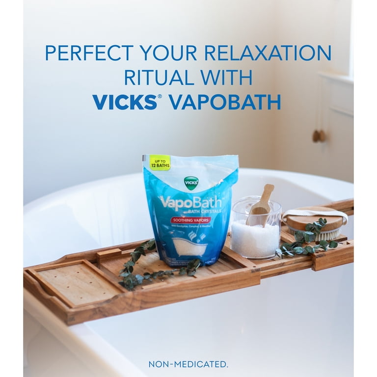 Vicks, Bath Crystals, 36 oz, Soothing Bath Solution with Vicks