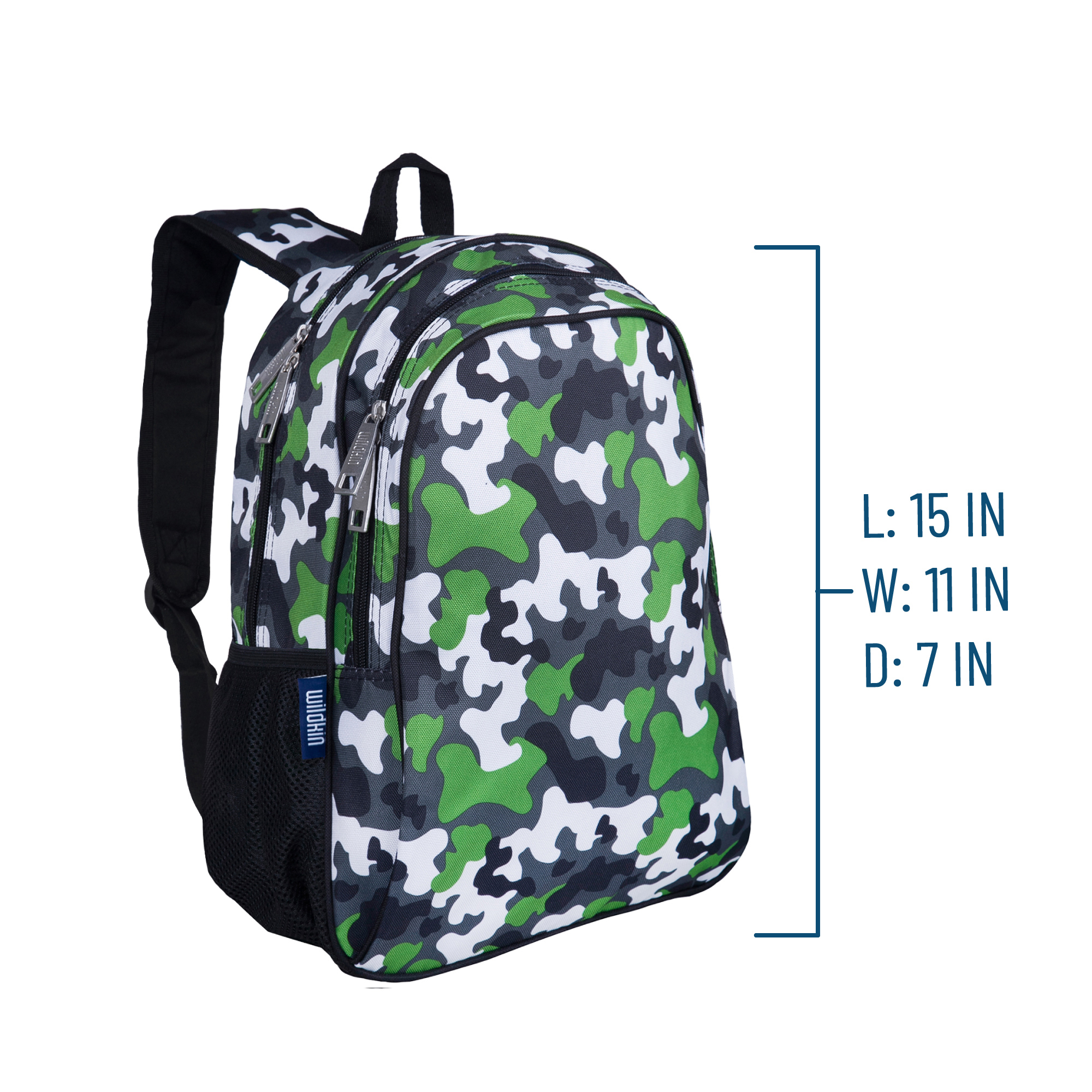 Wildkin Kids 15 Inch School and Travel Backpack for Boys and Girls (Green Camo) - image 5 of 7