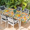 thumbnail image 2 of Orange Lemons Table Cloths for 8 Foot Rectangle Tables, Summer Botanical Pastoral Elegant Patio Waterproof Elastic Fitted Tablecloths, Washable Rectangular Table Cover for Camping, 2 of 8