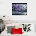 thumbnail image 5 of Nawypu Purple Plum Blossom Flower Painting on Canvas Black and White Seascape Wall Art Abstract Artwork for Bedroom Decor, 5 of 5