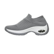 CUSHIONAIRE Womens Breeze Stretch Knit Slip on Athletic Shoe +Memory Foam & LiteSole Technology