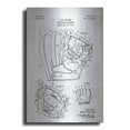 thumbnail image 1 of Luxe Metal Art 'Baseball Glove Blueprint Patent White' Metal Wall Art, 24"x36", 1 of 7