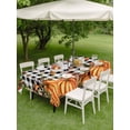 thumbnail image 3 of Outdoor Tablecloth with Umbrella Hole and Zipper, Orange Yellow Pumpkin Fall Rectangle Table Cloth 60x102 Inch Waterproof Tablecloth, Thanksgiving Black Plaid Leaves Picnic Table Cover for Patio, 3 of 7
