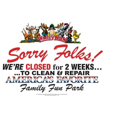 Walley World Sorry Folks Tin Sign Griswold Family Vacation Holiday Christmas