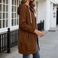 thumbnail image 7 of Stralyhd Women's Zip Up Hoodies Non Fade Fabric Long Tunic Sweatshirts Oversized Casual Long Sleeve 2026 Fall Hoodie Jacket Coat Coffee M, 7 of 7