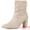 Beige, variant on DARING DIVA Women's Pointed Toe Back Zip Block Heel Ankle Boots Burgundy 10