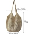 thumbnail image 2 of Quilted & Woven Tote Bag for Women, Large Capacity Beach Travel Gym Shopping Bag, Breathable Fabric with Adjustable Strap, Open Top Casual Handbag for Daily Commute, Vacation & Outdoor Activities, 2 of 5
