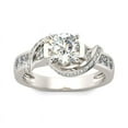 thumbnail image 2 of Bow Jewel 1.87 Ct Round Cut Diamond Ring - 14K White Gold Plated - Stunning Swing Ring for Engagement and Wedding - Elegant Multi Diamond Ring for Women's - Perfect Birthday Gift for Teen Gift, 2 of 9