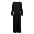 thumbnail image 1 of Liquidation! Hontri Nouvelle Robe Musulmane à Manches Longues Col Rond Robe Décontractée Noire m, 1 of 5