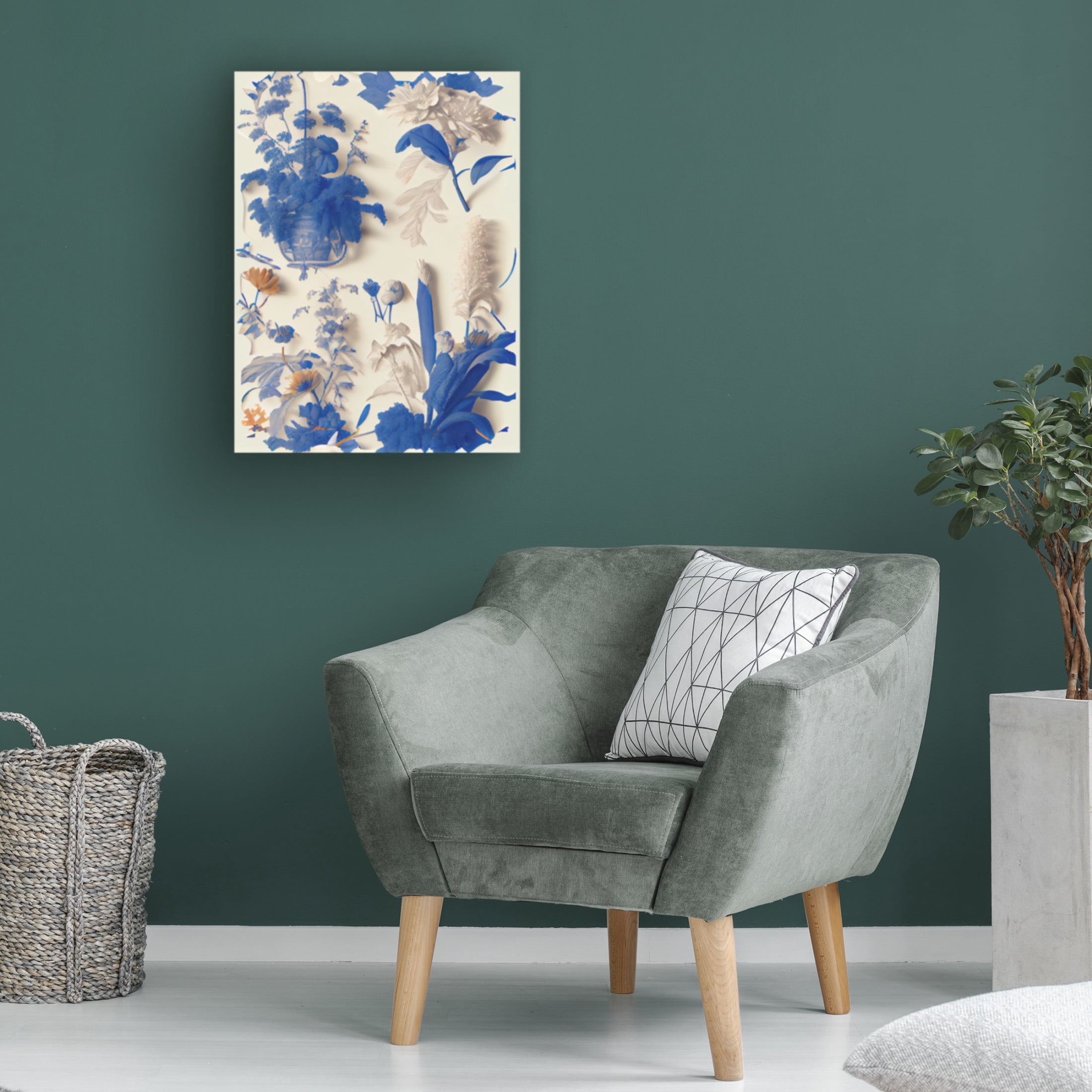 Canvas Wall Art - Sasha 'Living Toile II' Wall Art for Living Room, Bedroom, or Office Décor by Trademark Fine Art - 18 x 24 Inches