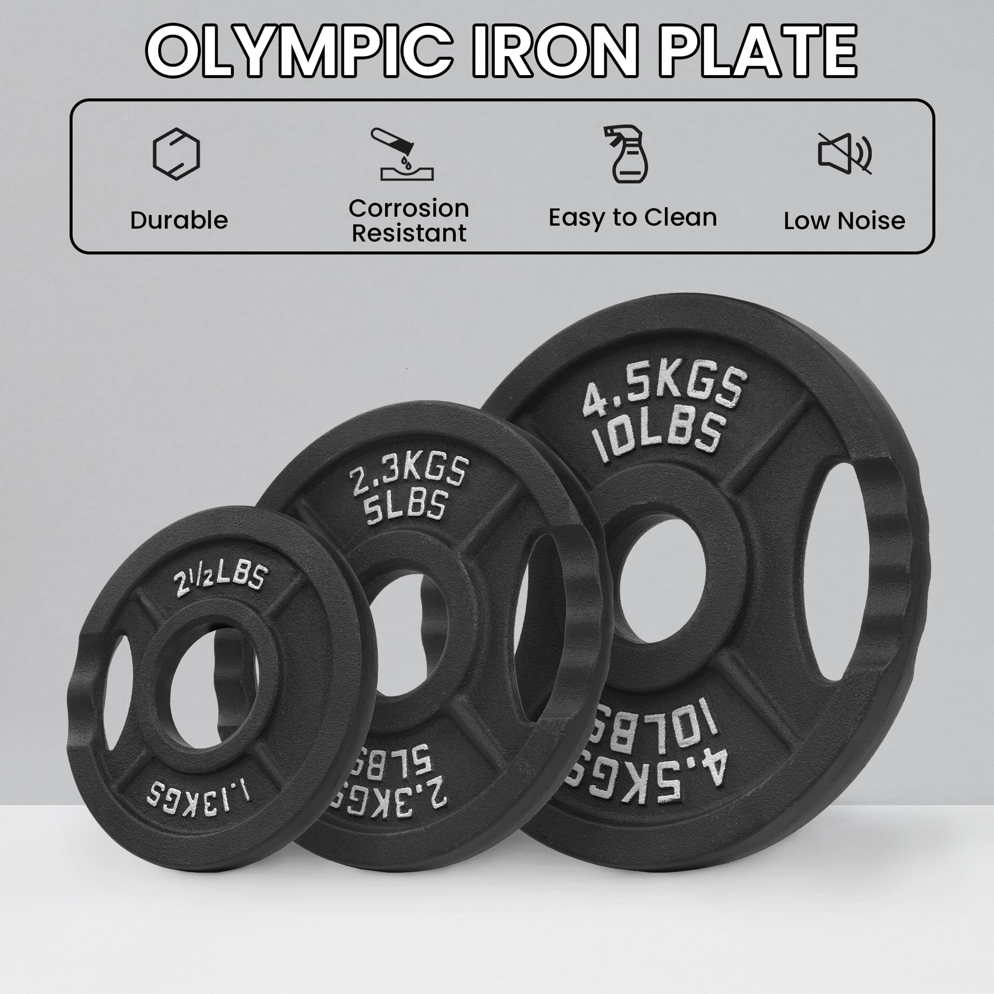 BalanceFrom Classic Cast Iron Weight Plates for Strength Training, 2-Inch, 35-Pound, Set